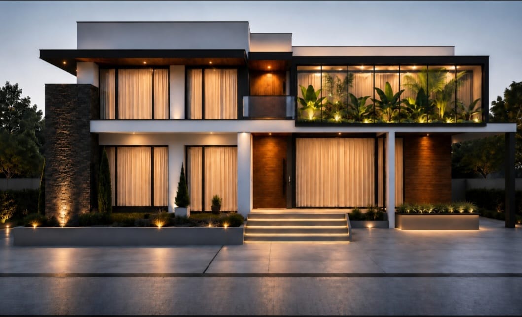 House with a planted bay
